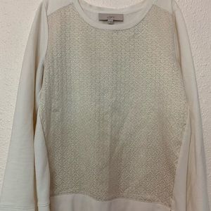 Loft size medium mixed media sweatshirt